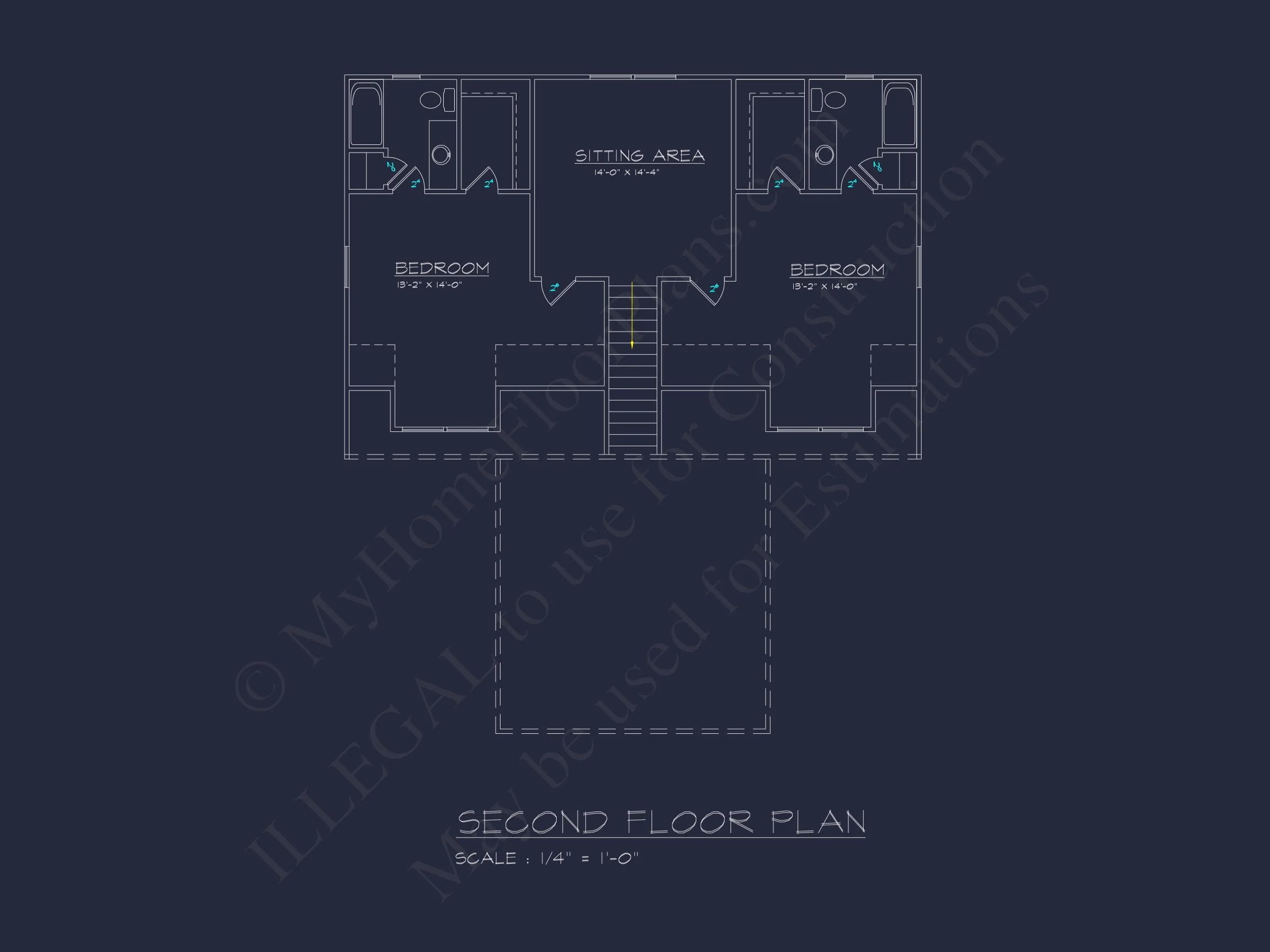 8-1516 CABIN PLAN- 2-story cabin home plan with 1,576 heated sq. ft., 3 beds 7 Spacious 2-Story Cabin house Plan with CAD Blueprint Designs