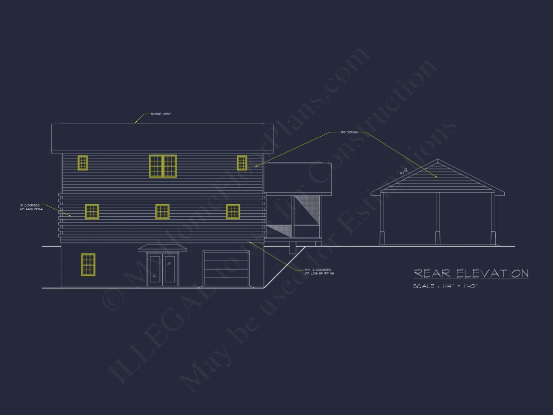 Spacious 2-Story Cabin house Plan with CAD Blueprint Designs