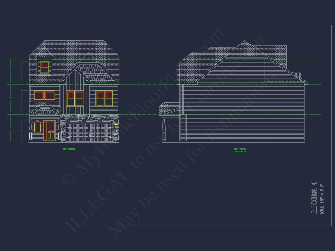 Modern 2-Story house Plan with CAD Designs & Bonus Room