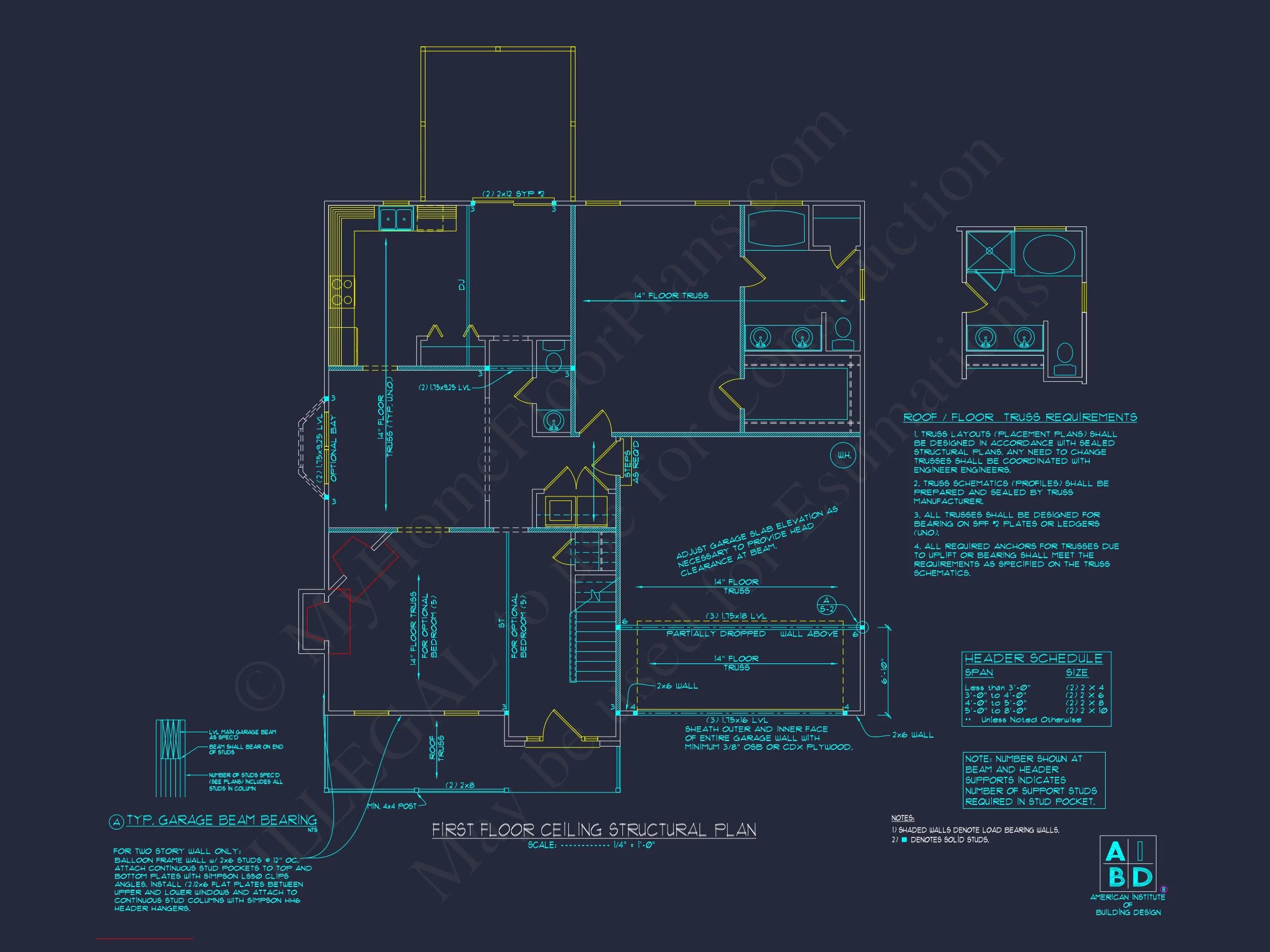 Craftsman house Plan with 5 Beds, 3.5 Baths & CAD Designs