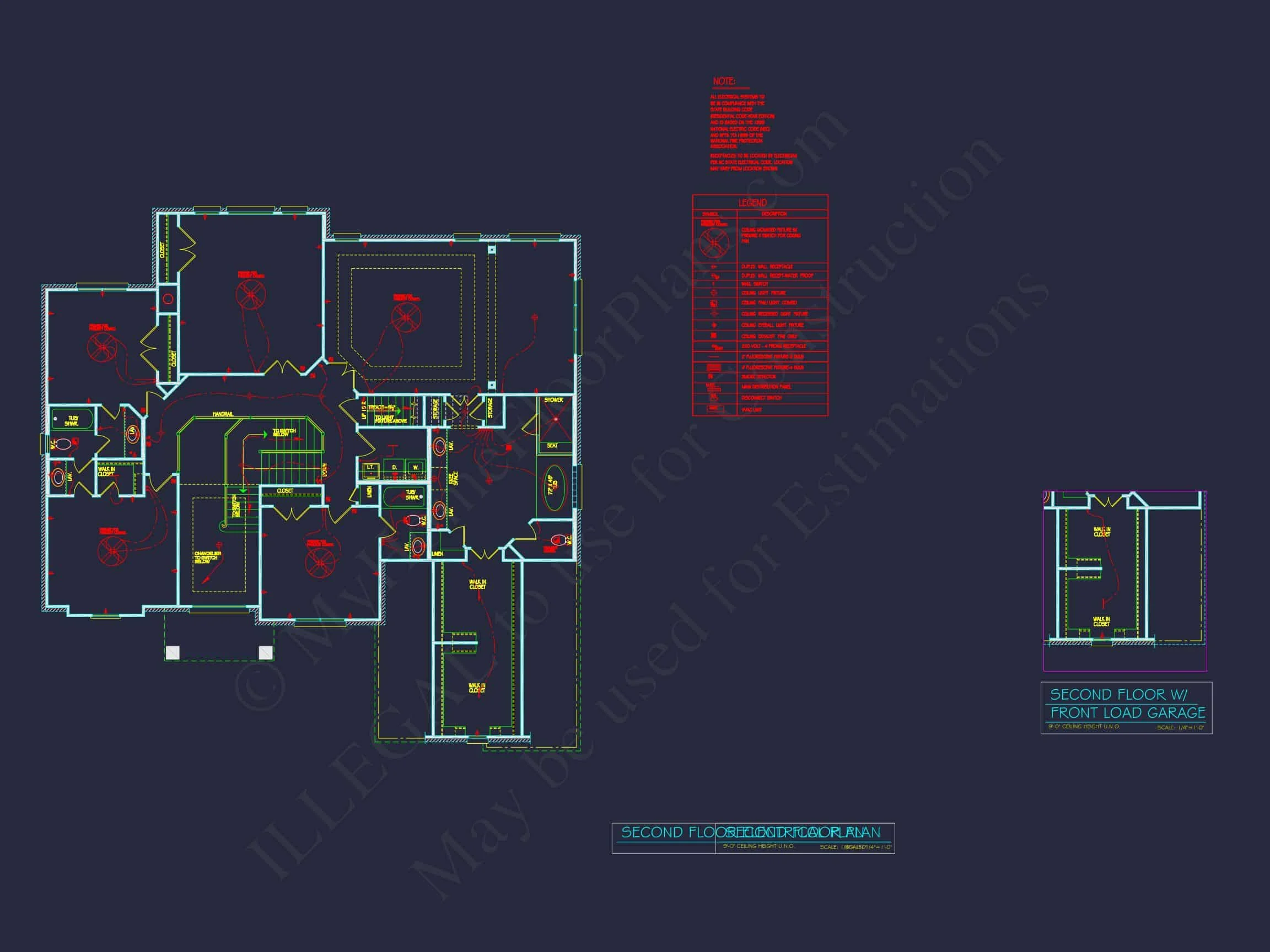 8-1461B HOUSE PLAN - Spacious House Plan - 2-Story CAD Design with 4 Bedrooms 14 Spacious house Plan - 59'x59'6" 2-Story CAD Design with 4 Bedrooms