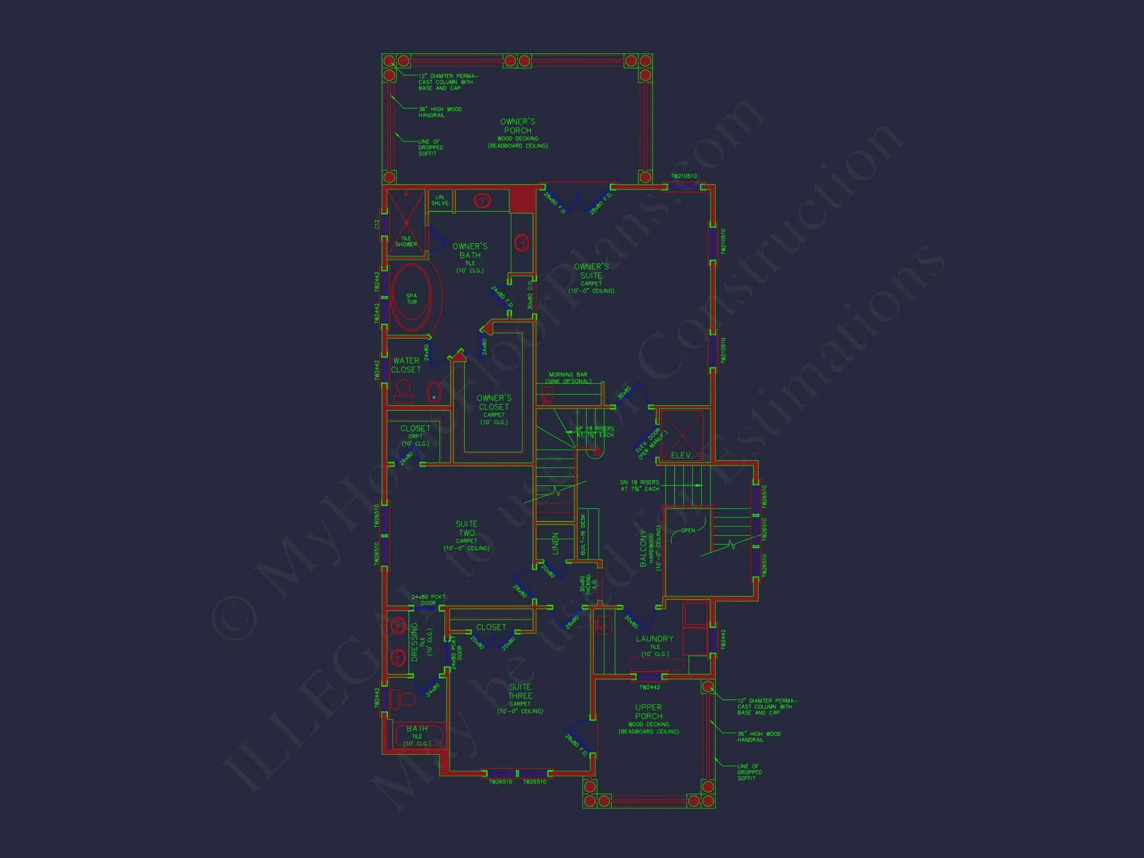 Elegant house Plan with Victorian Style