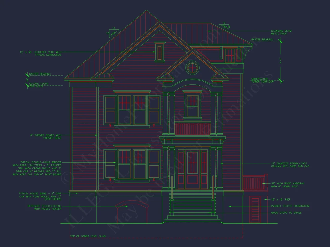 Elegant house Plan with Victorian Style