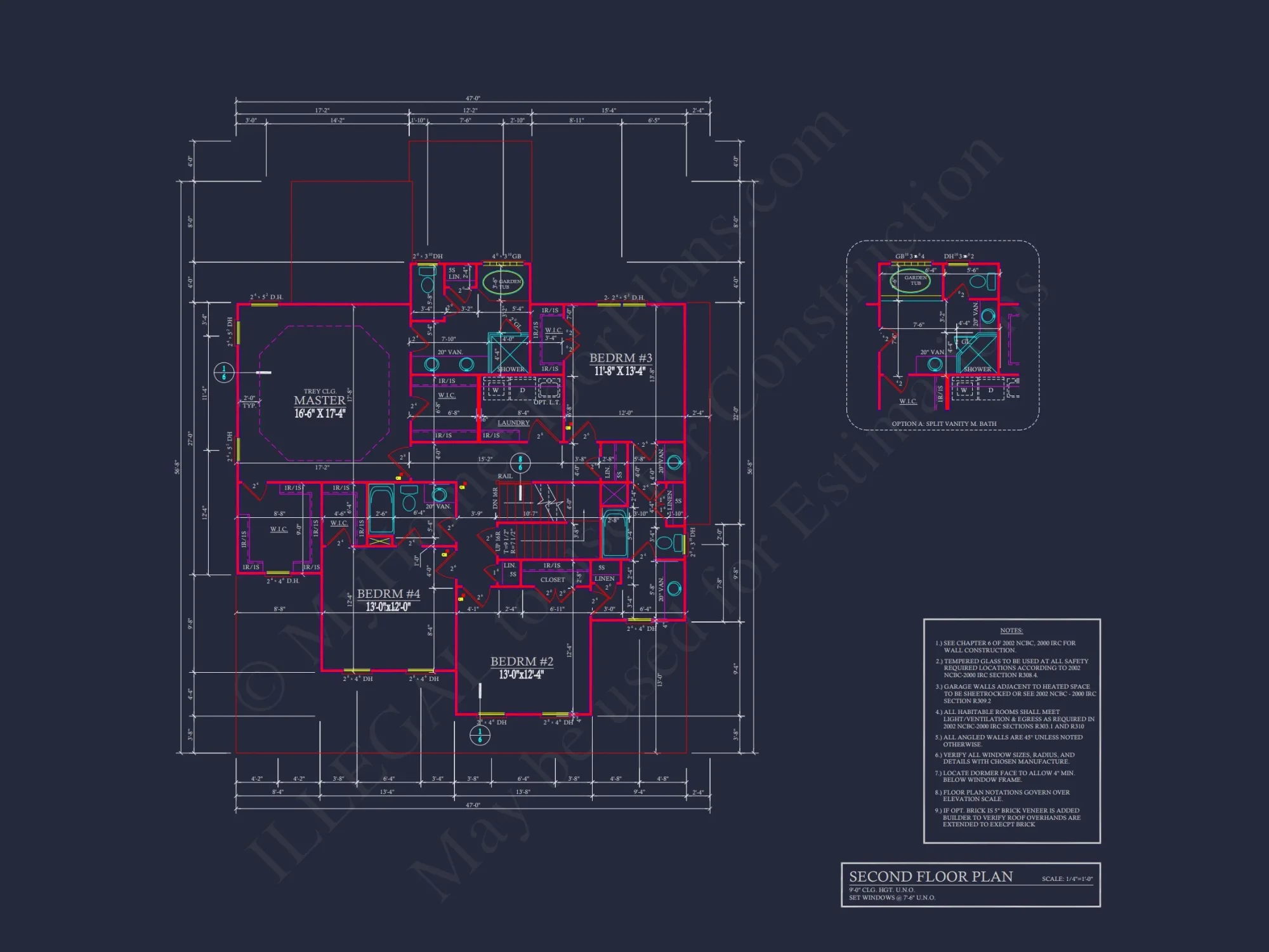 Spacious 4-Bedroom house Plan with Blueprint and CAD Designs