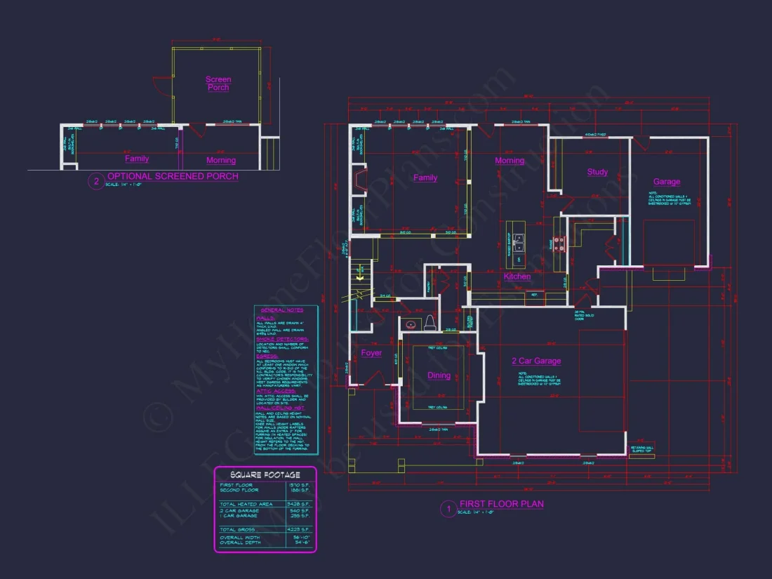 Spacious 2-Story house Plan with CAD Designs and Blueprints