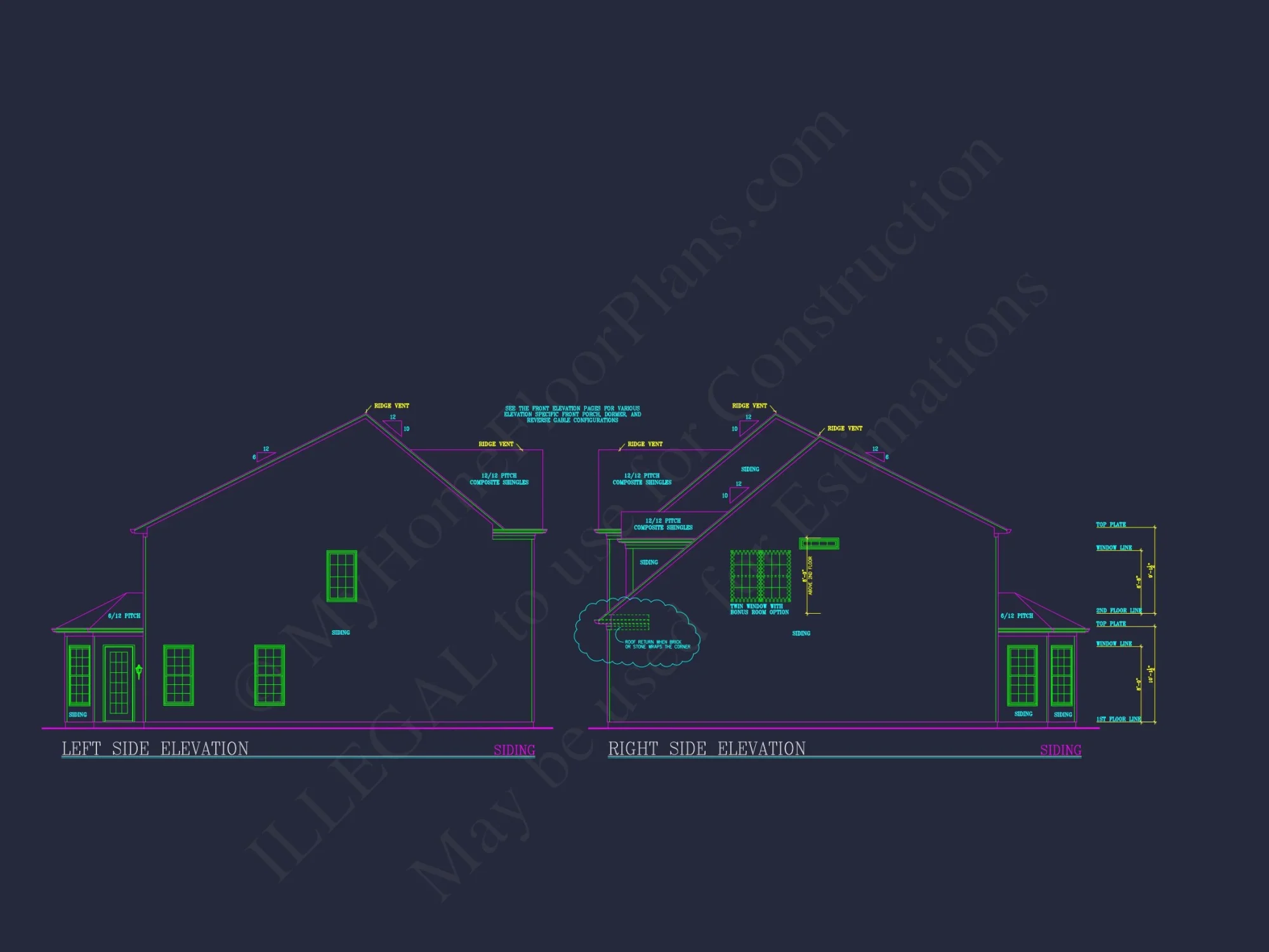 Elegant 2-Story house Plan with Spacious Garage and Bonus Room