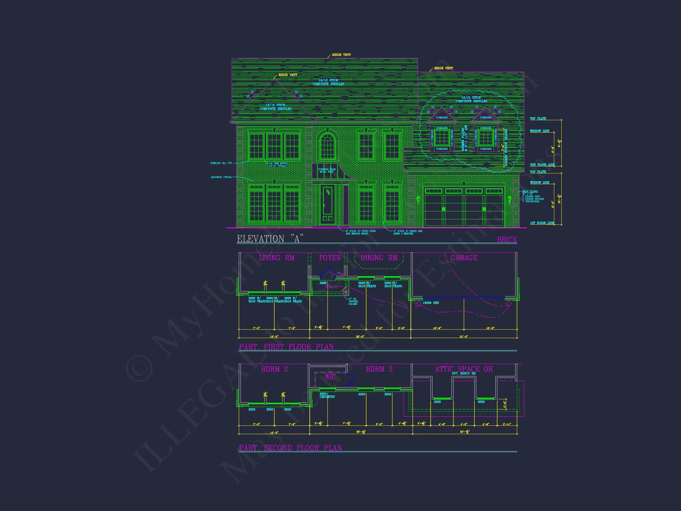 Elegant 2-Story house Plan with Spacious Garage and Bonus Room