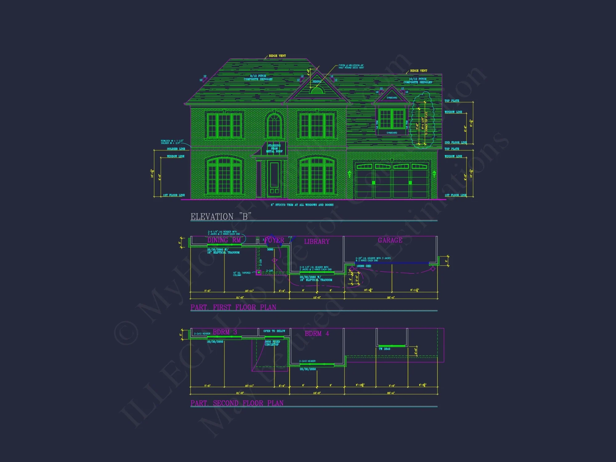 Elegant 2-Story house Plan with CAD Designs & Spacious Layout