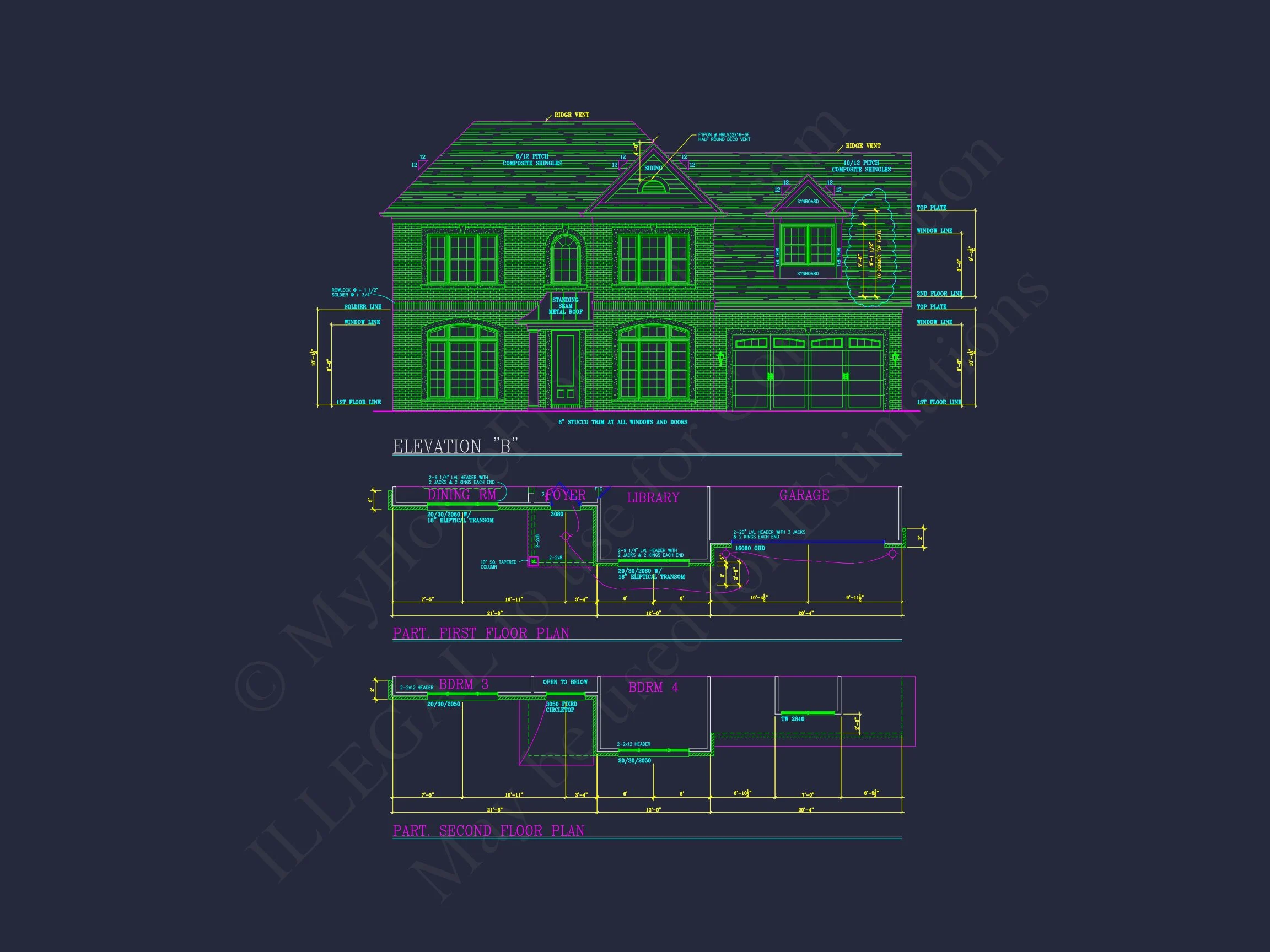 8-1389 HOUSE PLAN - Elegant 2-Story House Plan with CAD Designs & Spacious Layout 3 Elegant 2-Story house Plan with CAD Designs & Spacious Layout