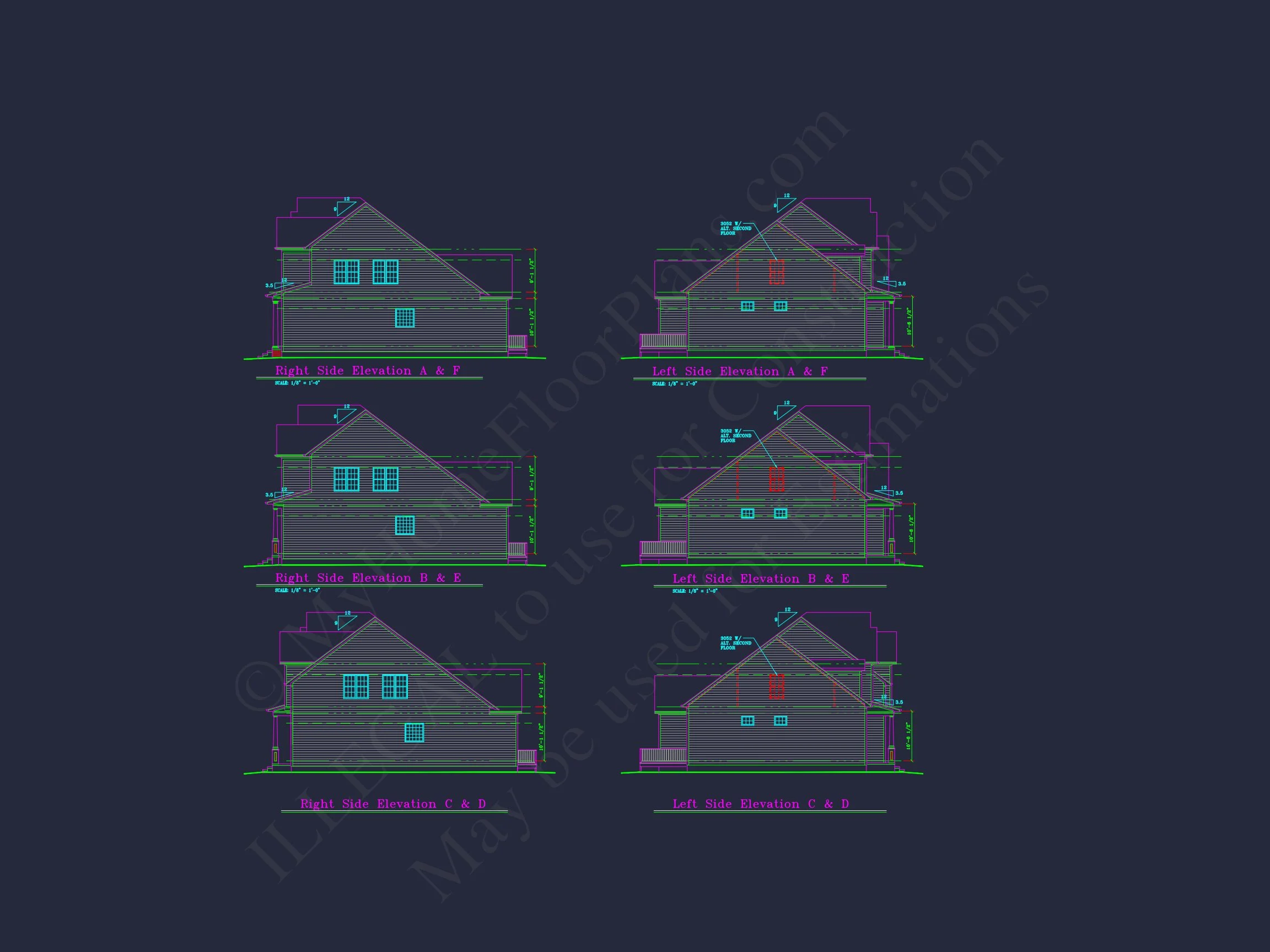 Charming 2-Story house Plan with 4 Bedrooms and CAD Designs