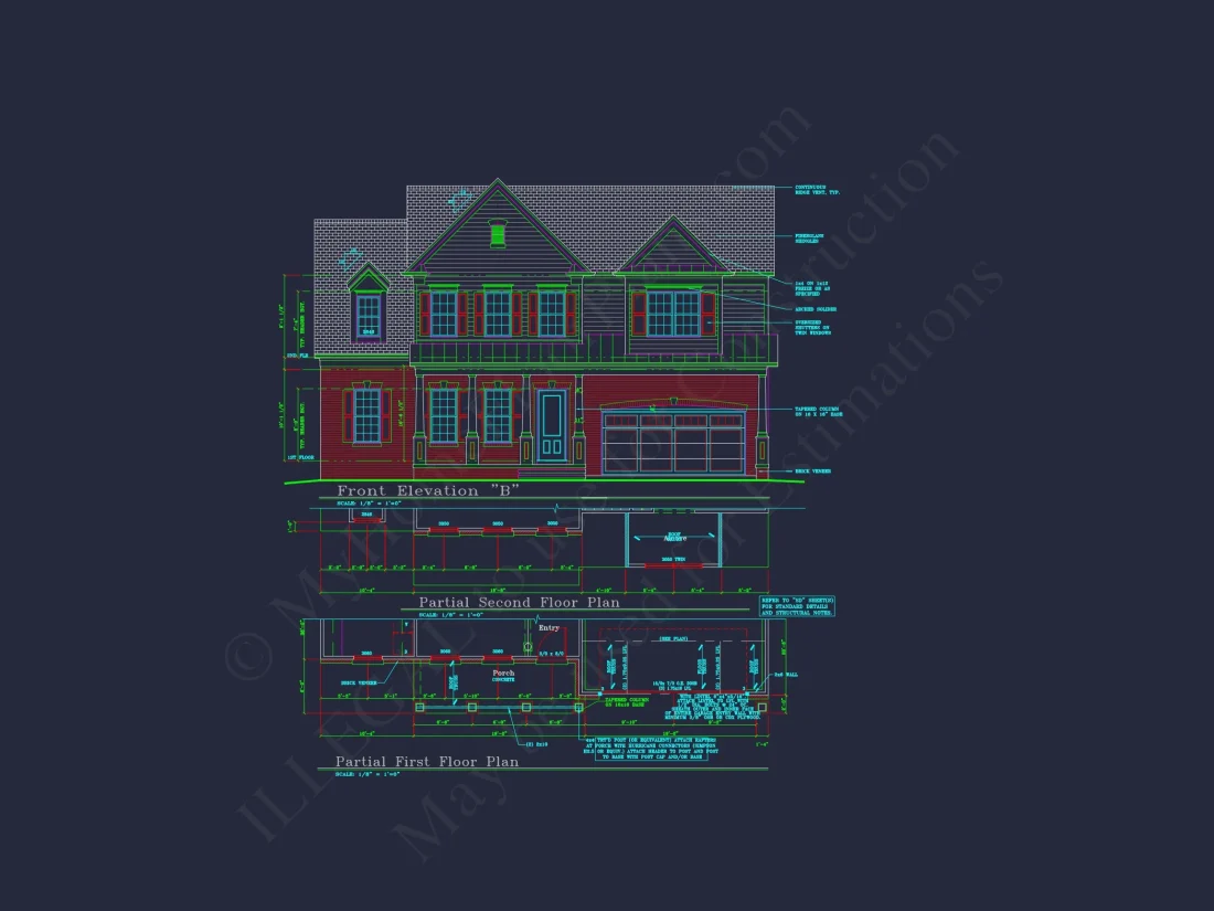 Charming 2-Story house Plan with 4 Bedrooms and CAD Designs