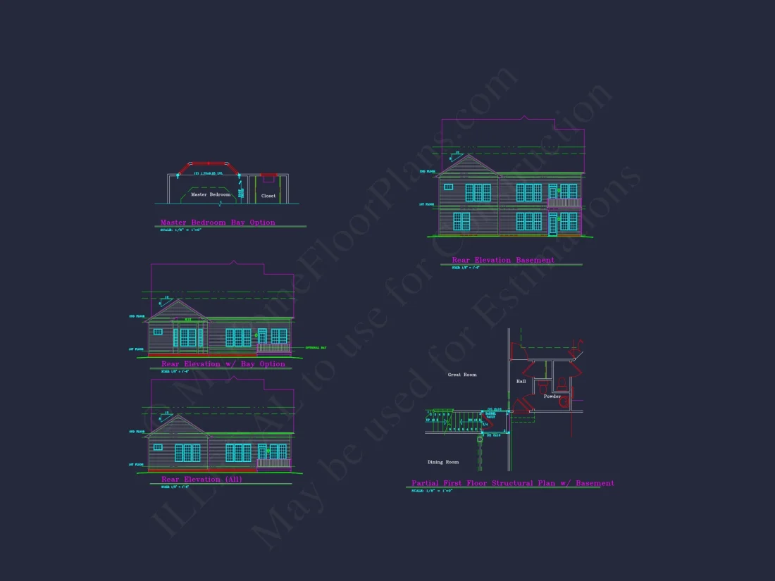 Charming 2-Story house Plan with 4 Bedrooms and CAD Designs