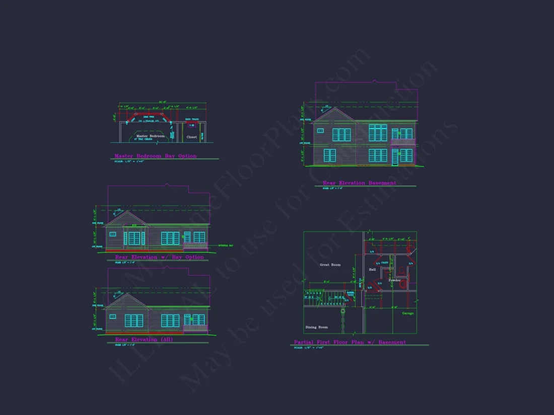 Charming 2-Story house Plan with 4 Bedrooms and CAD Designs