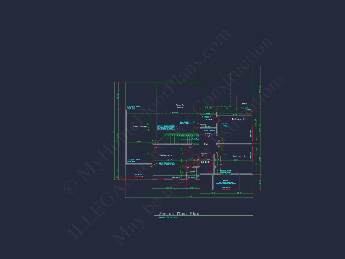 Charming 2-Story house Plan with 4 Bedrooms and CAD Designs