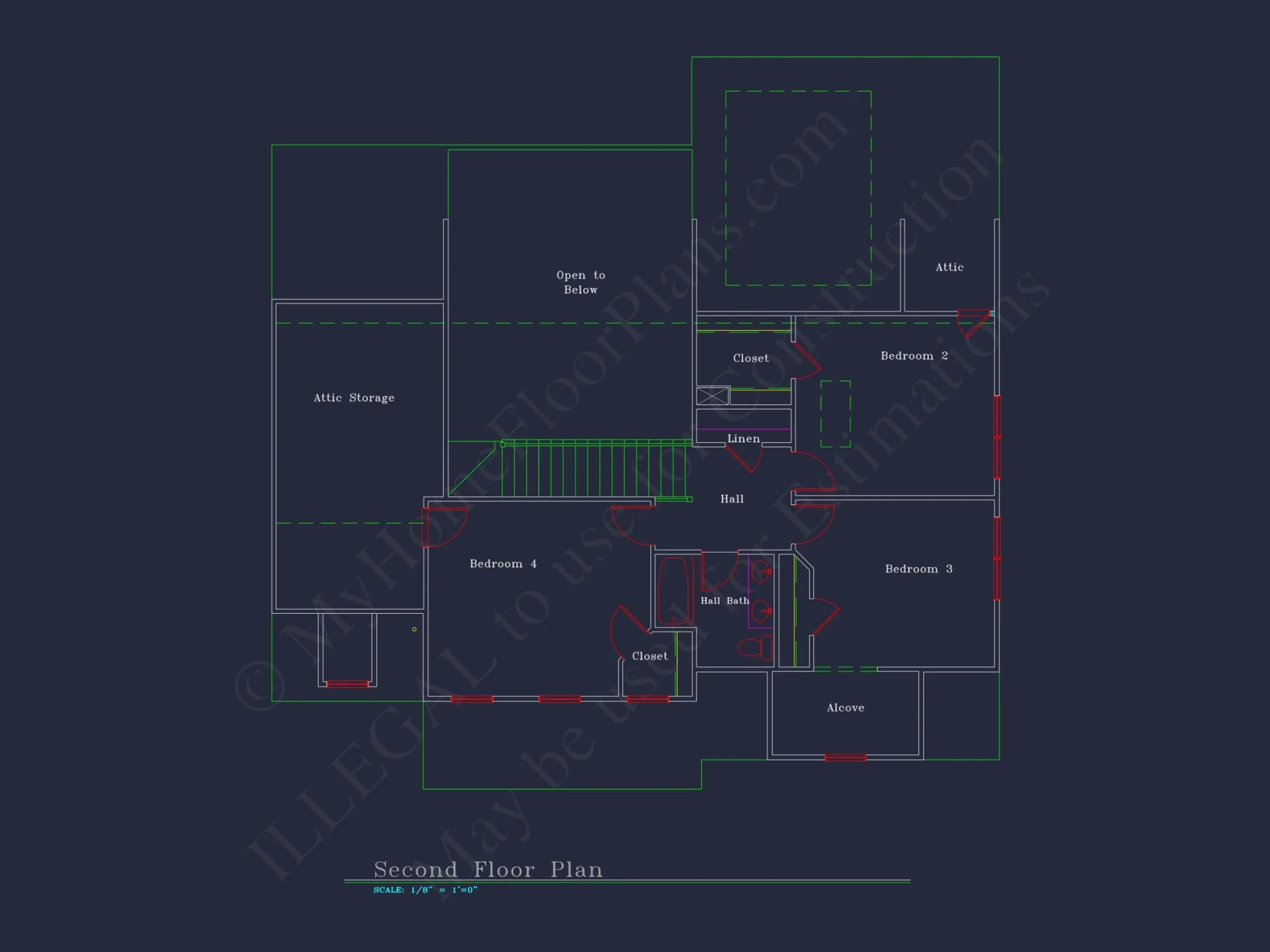 Charming 2-Story house Plan with 4 Bedrooms and CAD Designs