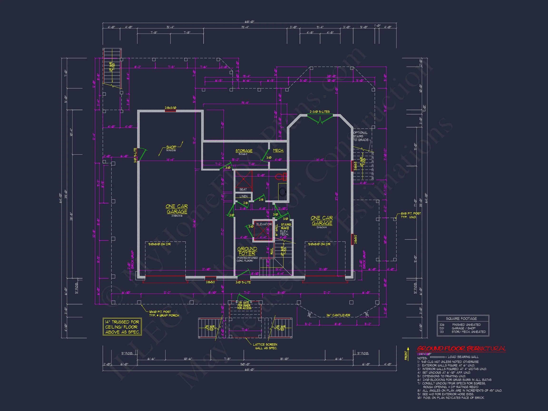 8-1383 HOUSE PLAN - Elegant Beach House Plan with Wraparound Porch and Spacious Design 13 Elegant Beach House Plan with Wrap Porch and Spacious Design