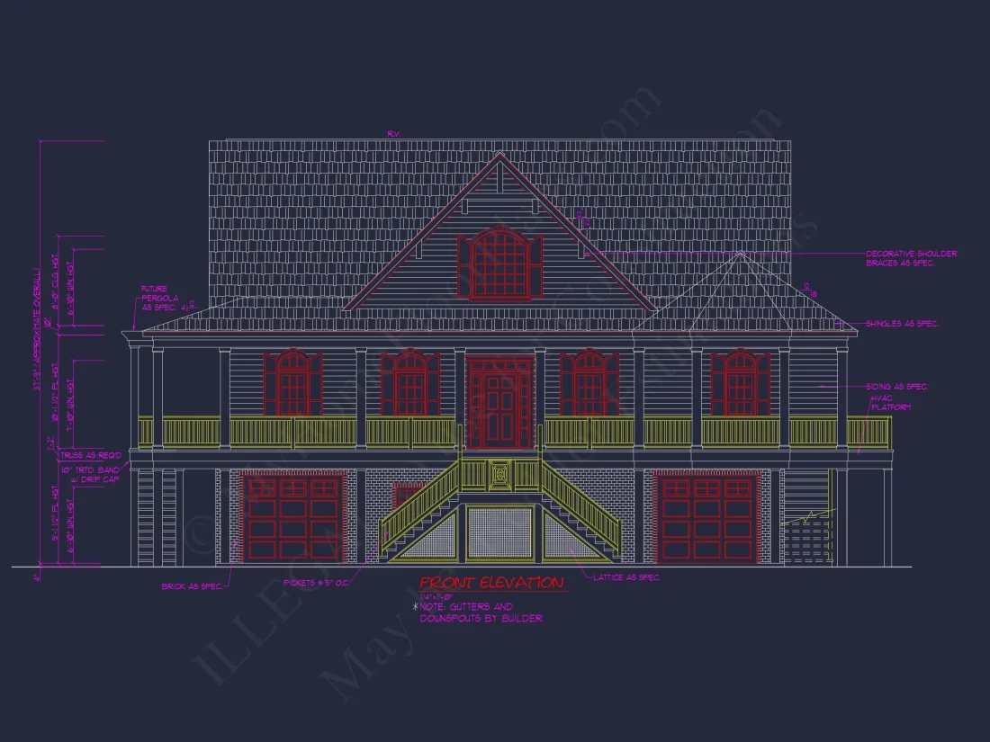 Elegant Beach House Plan with Wrap Porch and Spacious Design