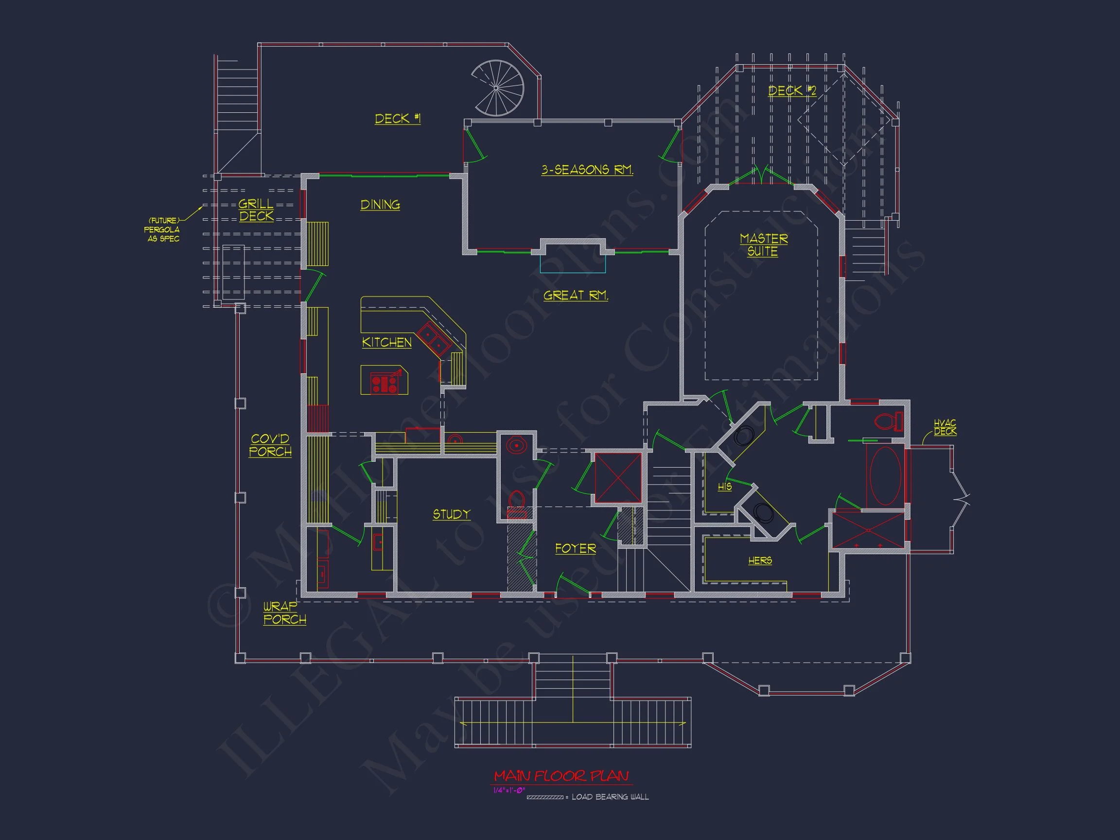 8-1383 HOUSE PLAN - Elegant Beach House Plan with Wraparound Porch and Spacious Design 7 Elegant Beach House Plan with Wrap Porch and Spacious Design