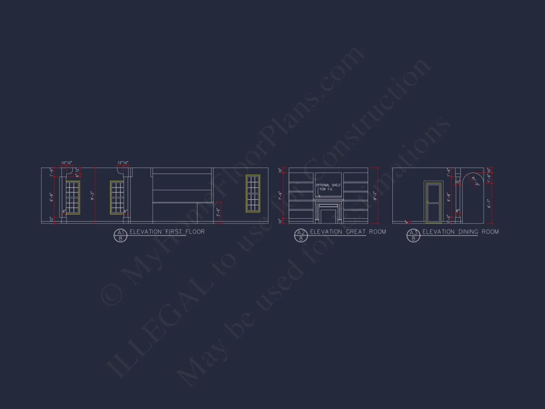 Beautiful 2-Story house Floor Plan with 3 Bedrooms and CAD Designs