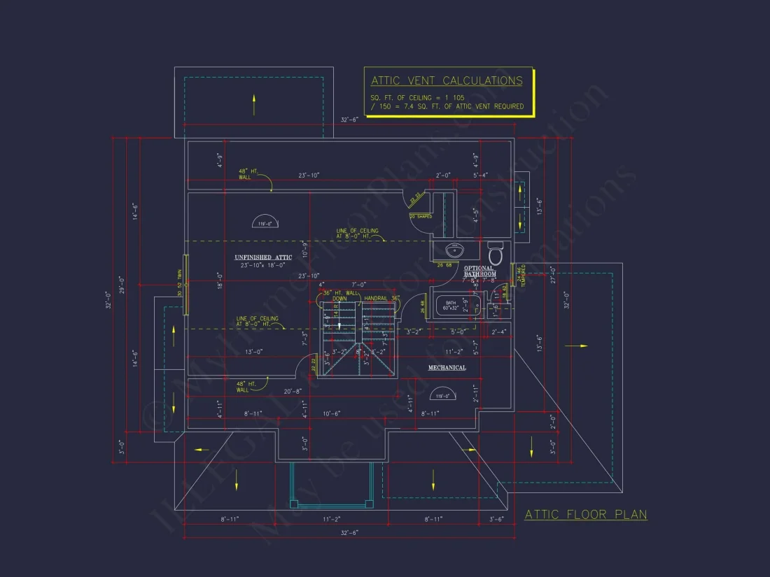 Beautiful 2-Story house Floor Plan with 3 Bedrooms and CAD Designs