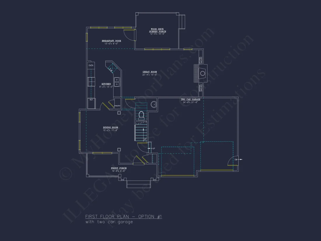 Beautiful 2-Story house Floor Plan with 3 Bedrooms and CAD Designs