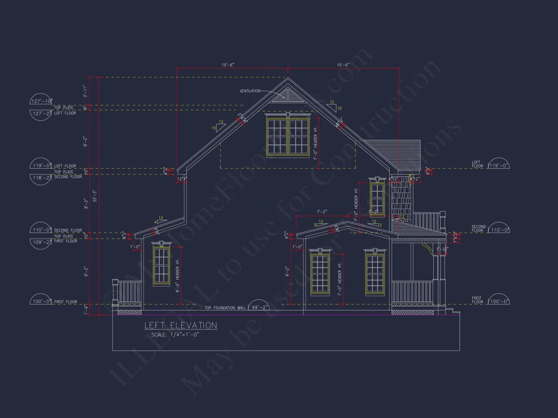 Beautiful 2-Story house Floor Plan with 3 Bedrooms and CAD Designs