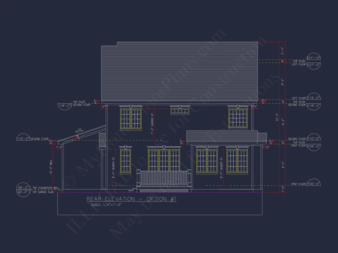 Beautiful 2-Story house Floor Plan with 3 Bedrooms and CAD Designs