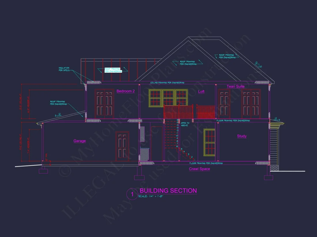 Spacious house Plan with Detailed CAD Architecture and Designs