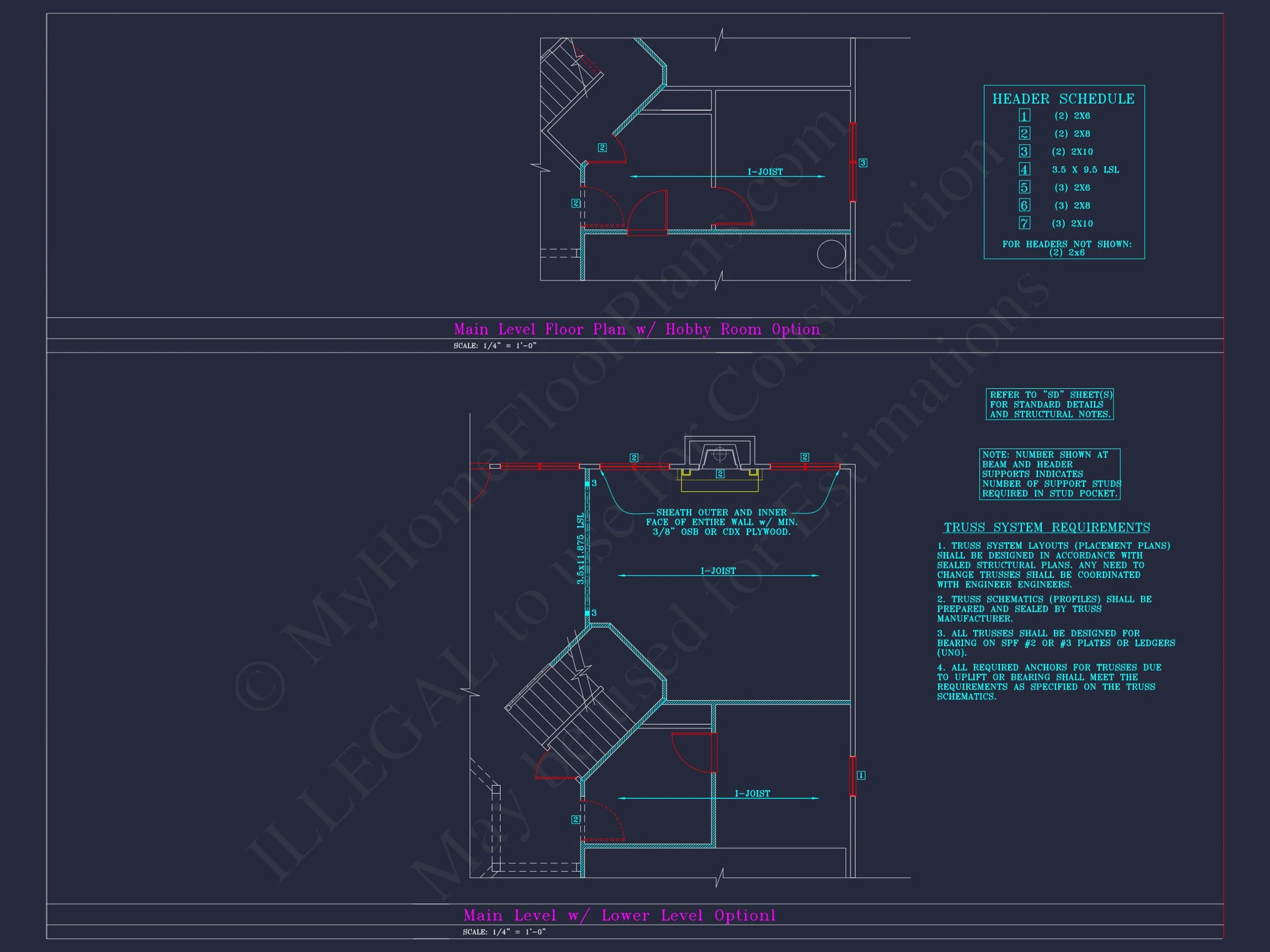 Beautiful 2-Story house Plan with 4 Bedrooms and CAD Blueprints