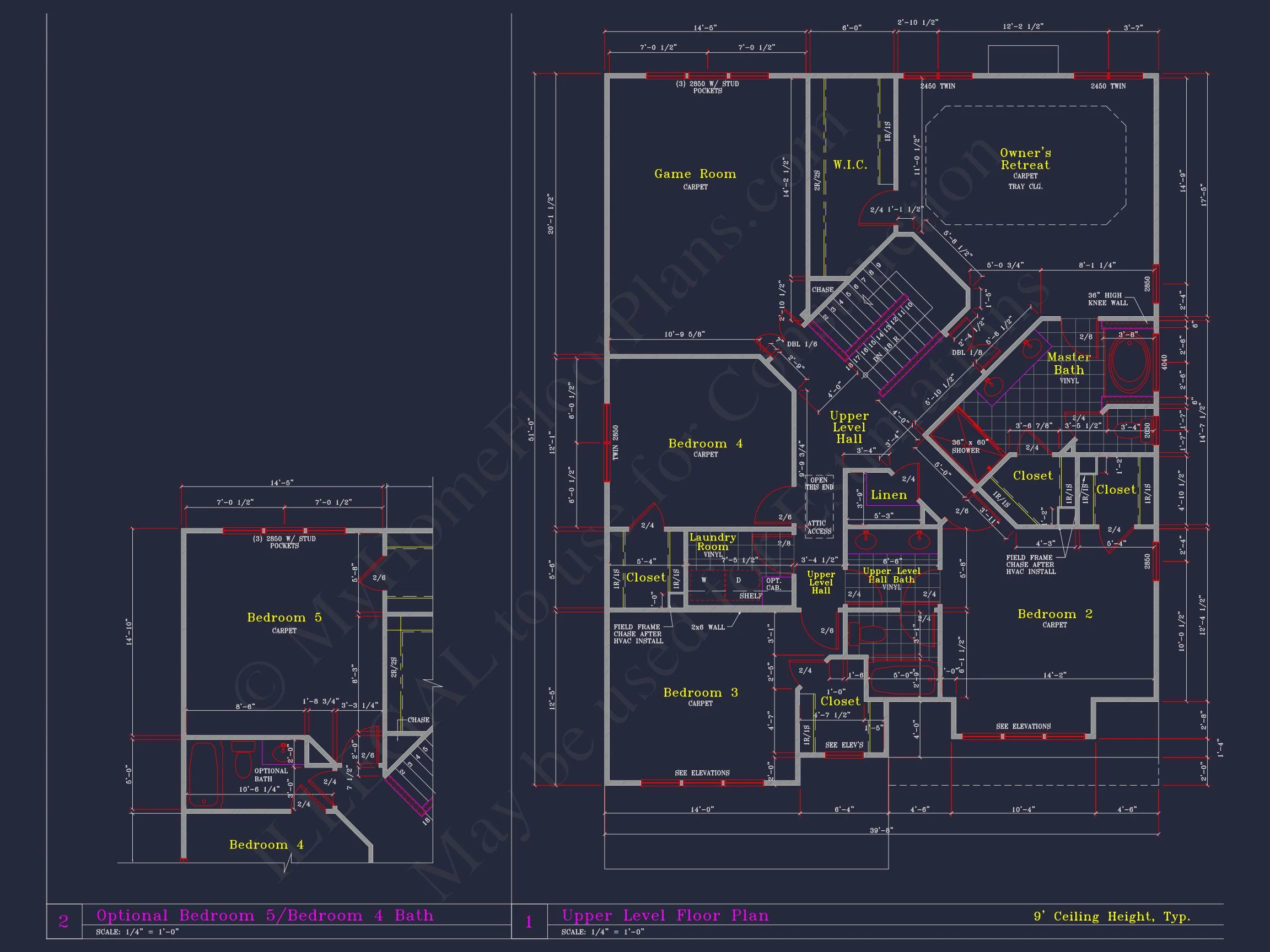 Beautiful 2-Story house Plan with 4 Bedrooms and CAD Blueprints