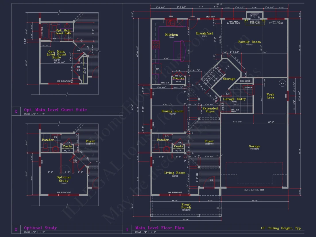 Beautiful 2-Story house Plan with 4 Bedrooms and CAD Blueprints