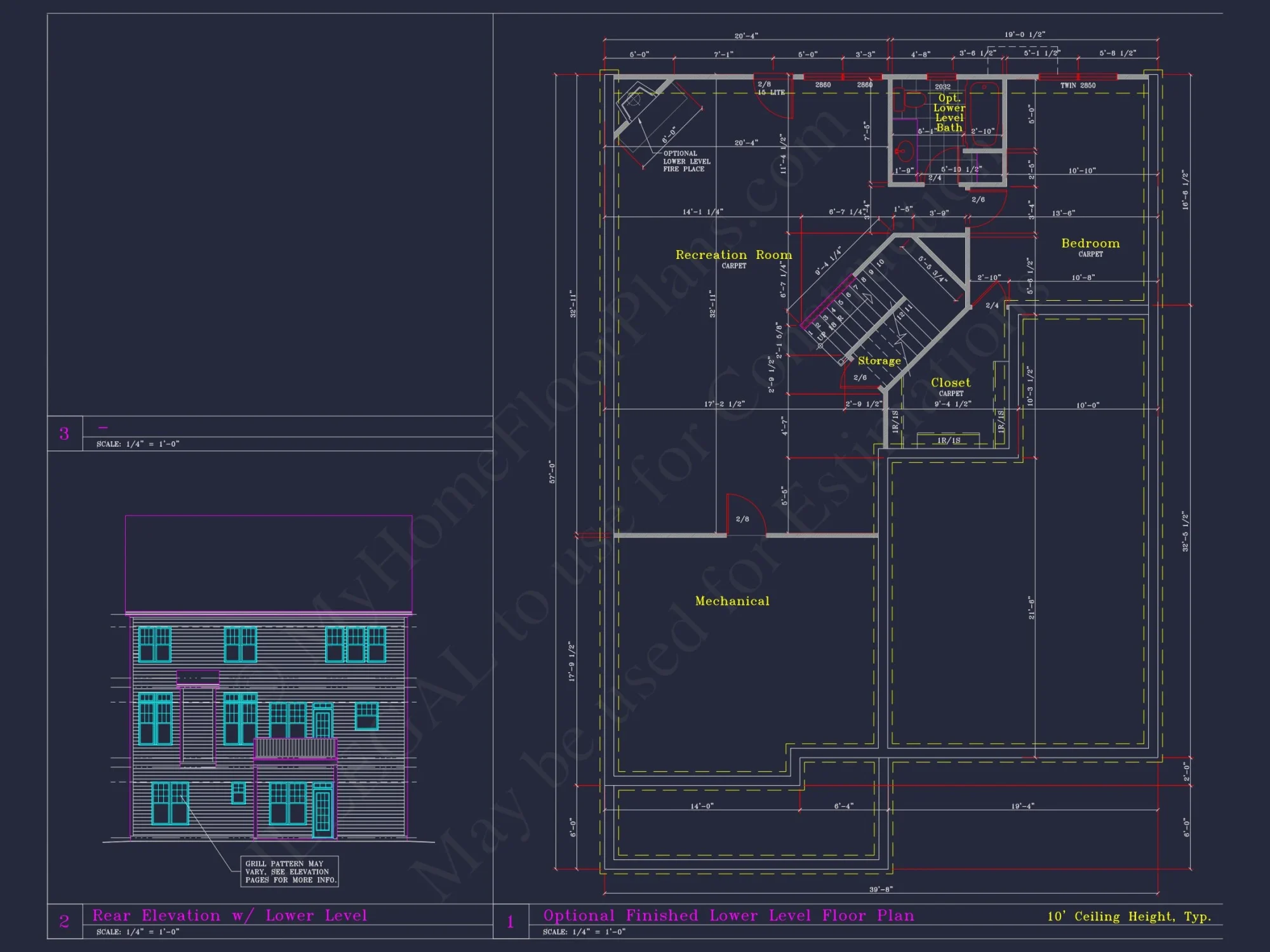 Beautiful 2-Story house Plan with 4 Bedrooms and CAD Blueprints