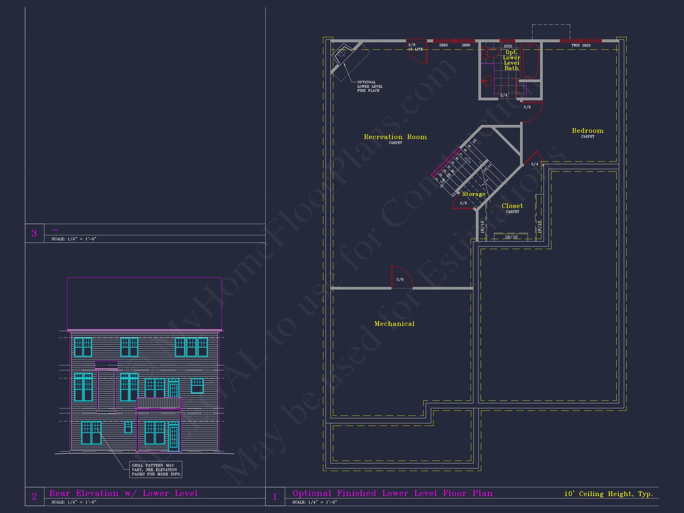Beautiful 2-Story house Plan with 4 Bedrooms and CAD Blueprints