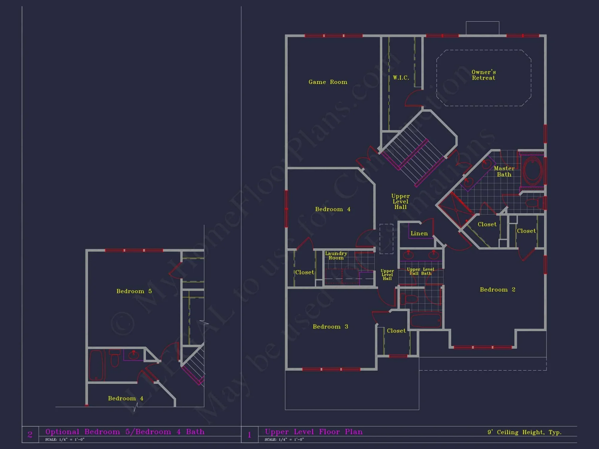Beautiful 2-Story house Plan with 4 Bedrooms and CAD Blueprints