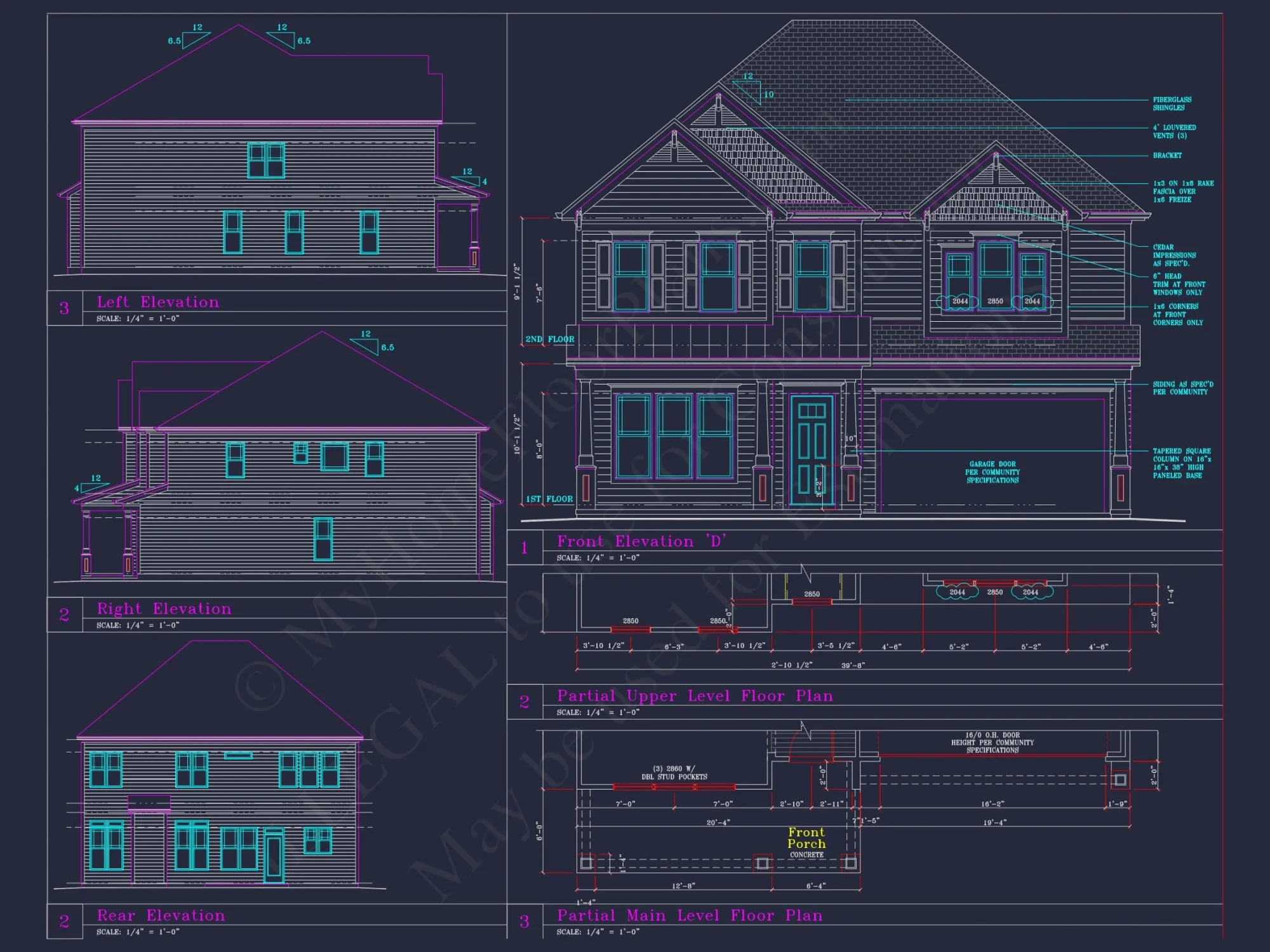 Beautiful 2-Story house Plan with 4 Bedrooms and CAD Blueprints