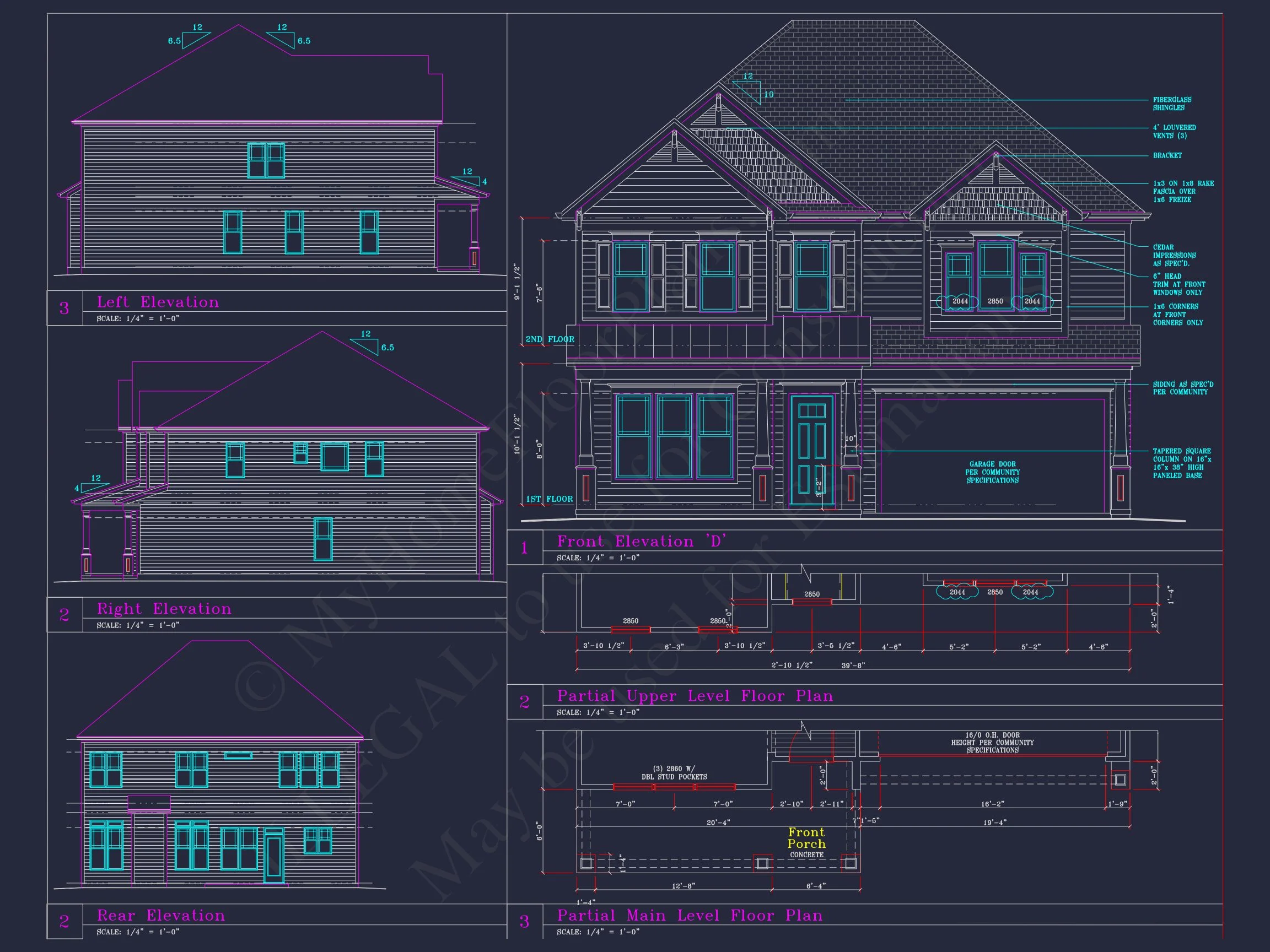 Beautiful 2-Story house Plan with 4 Bedrooms and CAD Blueprints