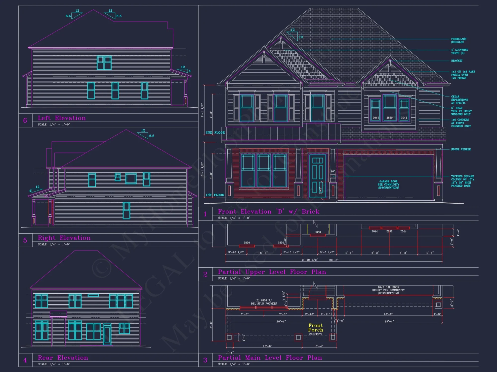 Beautiful 2-Story house Plan with 4 Bedrooms and CAD Blueprints