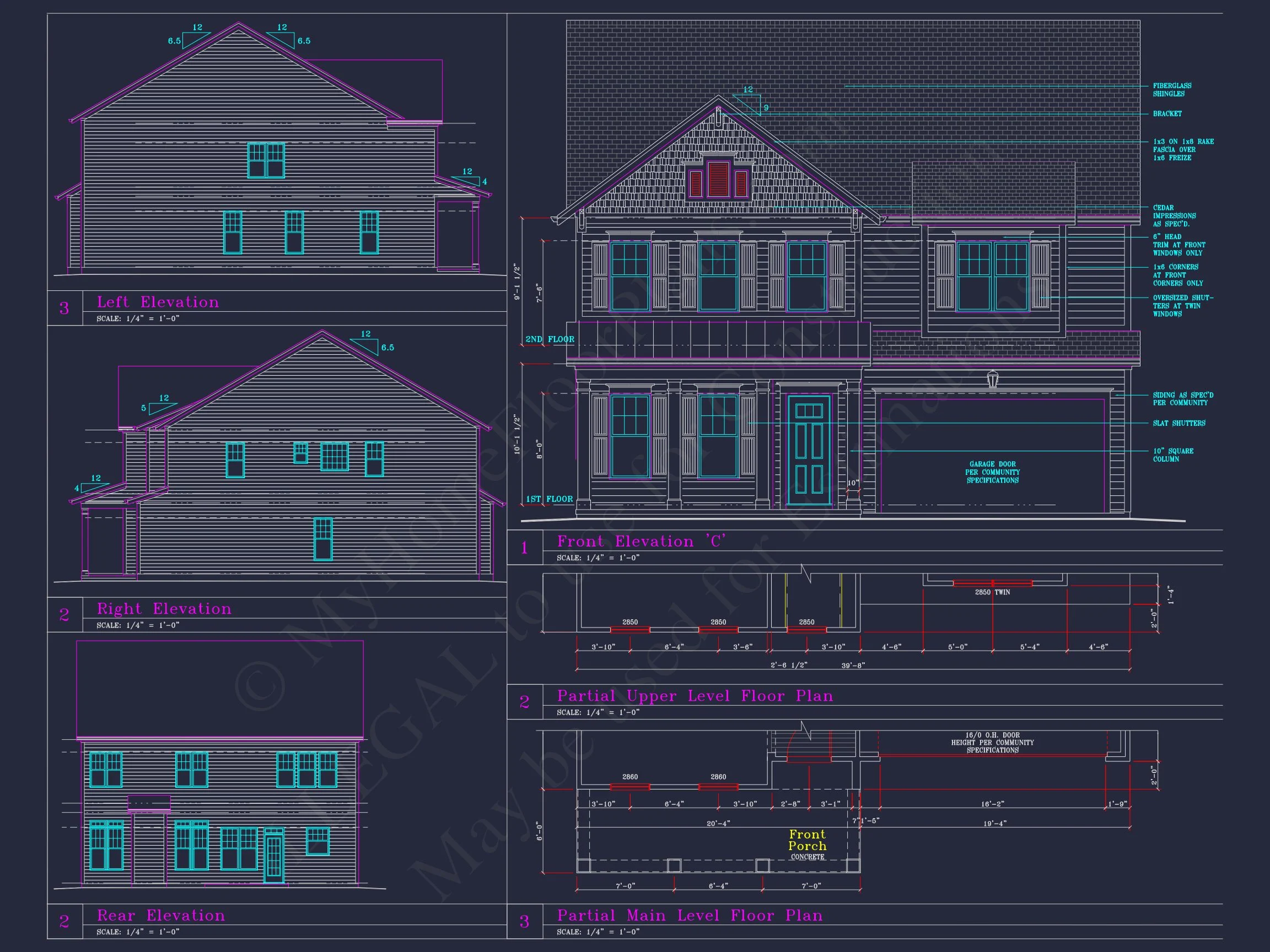Beautiful 2-Story house Plan with 4 Bedrooms and CAD Blueprints