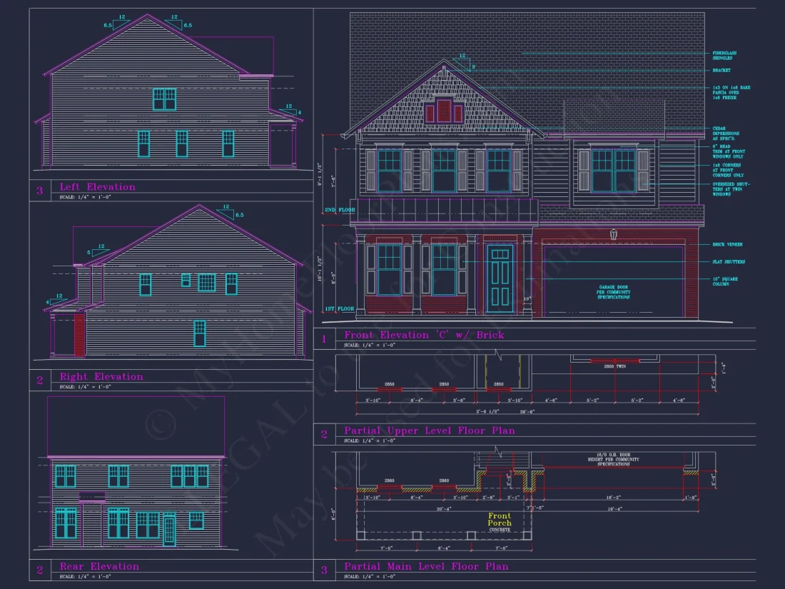 Beautiful 2-Story house Plan with 4 Bedrooms and CAD Blueprints