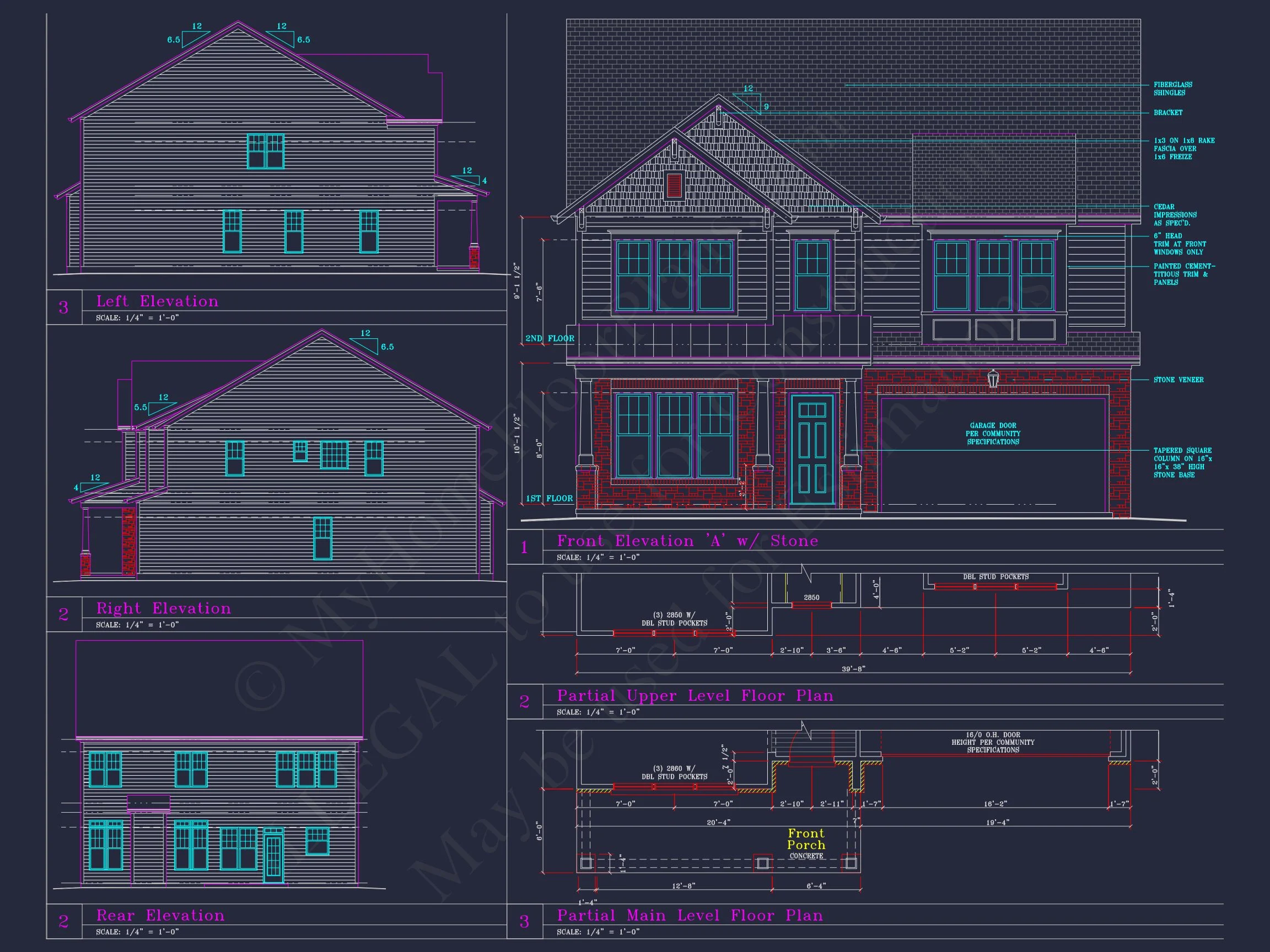Beautiful 2-Story house Plan with 4 Bedrooms and CAD Blueprints