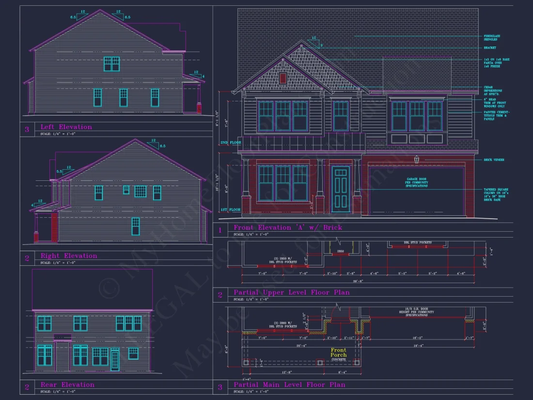 Beautiful 2-Story house Plan with 4 Bedrooms and CAD Blueprints