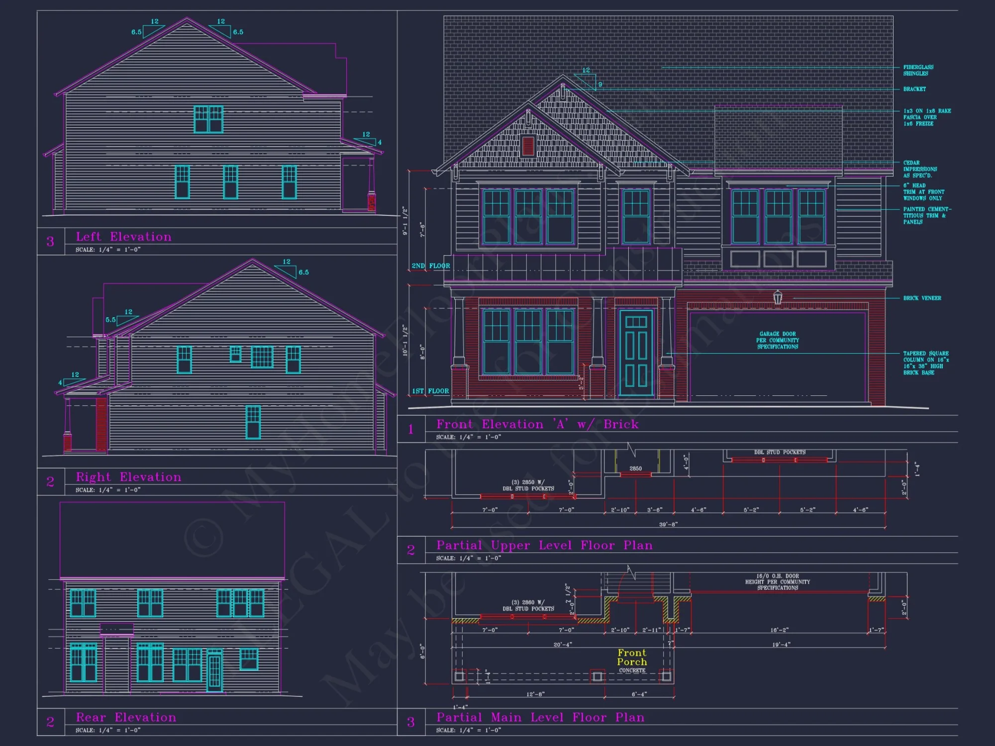 Beautiful 2-Story house Plan with 4 Bedrooms and CAD Blueprints