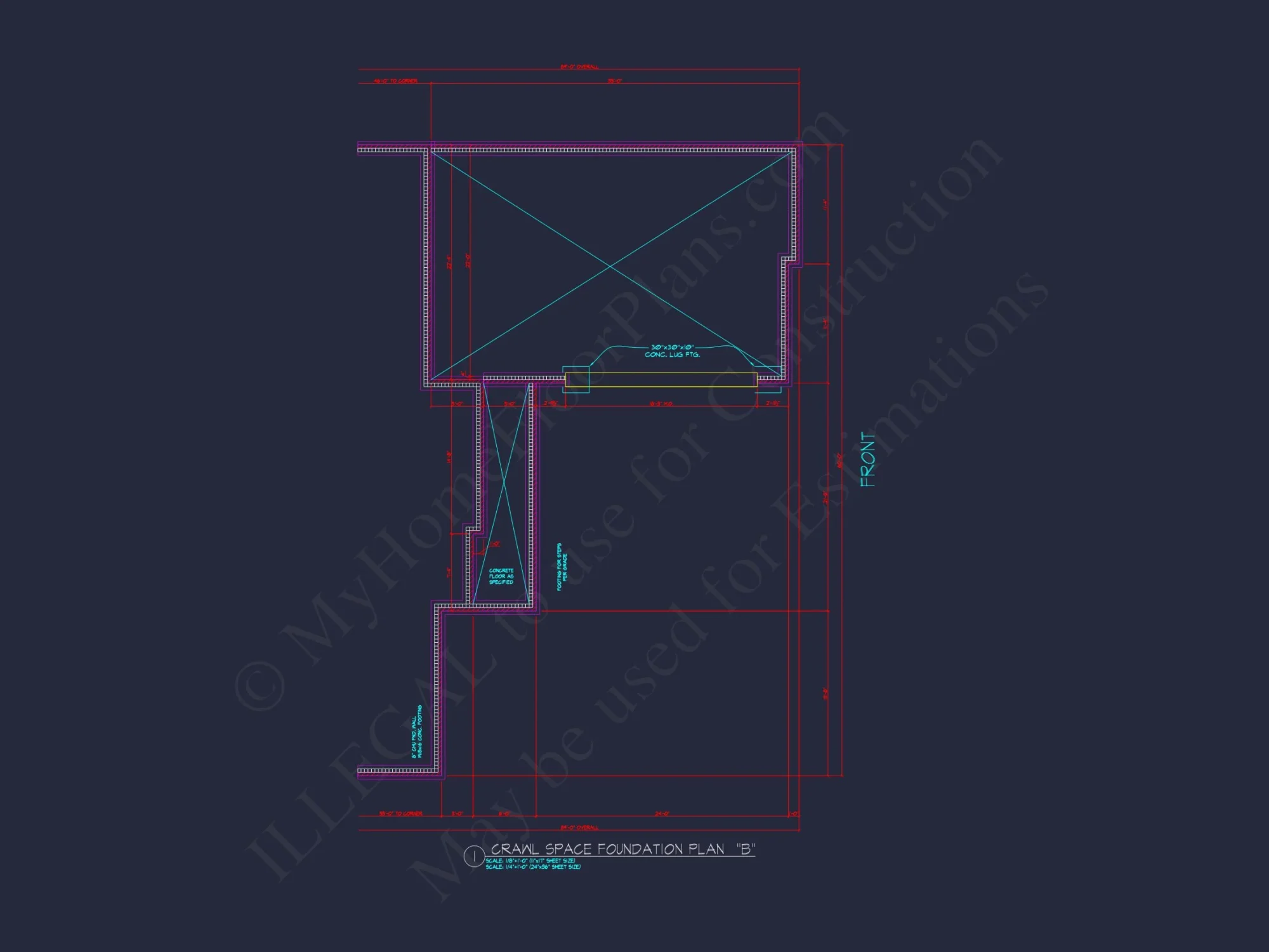 Modern 2-Story house Design with 3 Bedrooms and Garage – CAD Blueprint