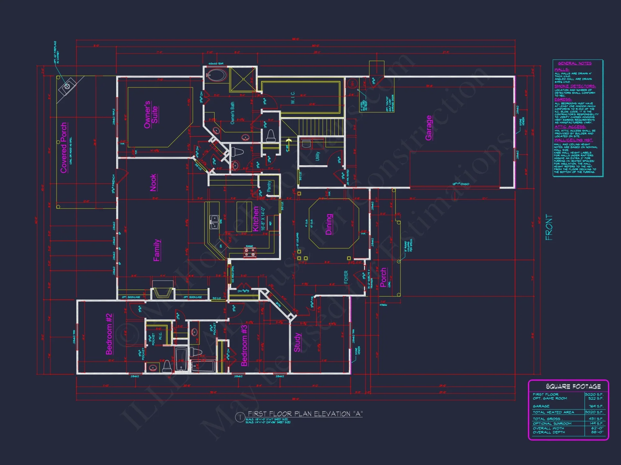 Modern 2-Story house Design with 3 Bedrooms and Garage – CAD Blueprint