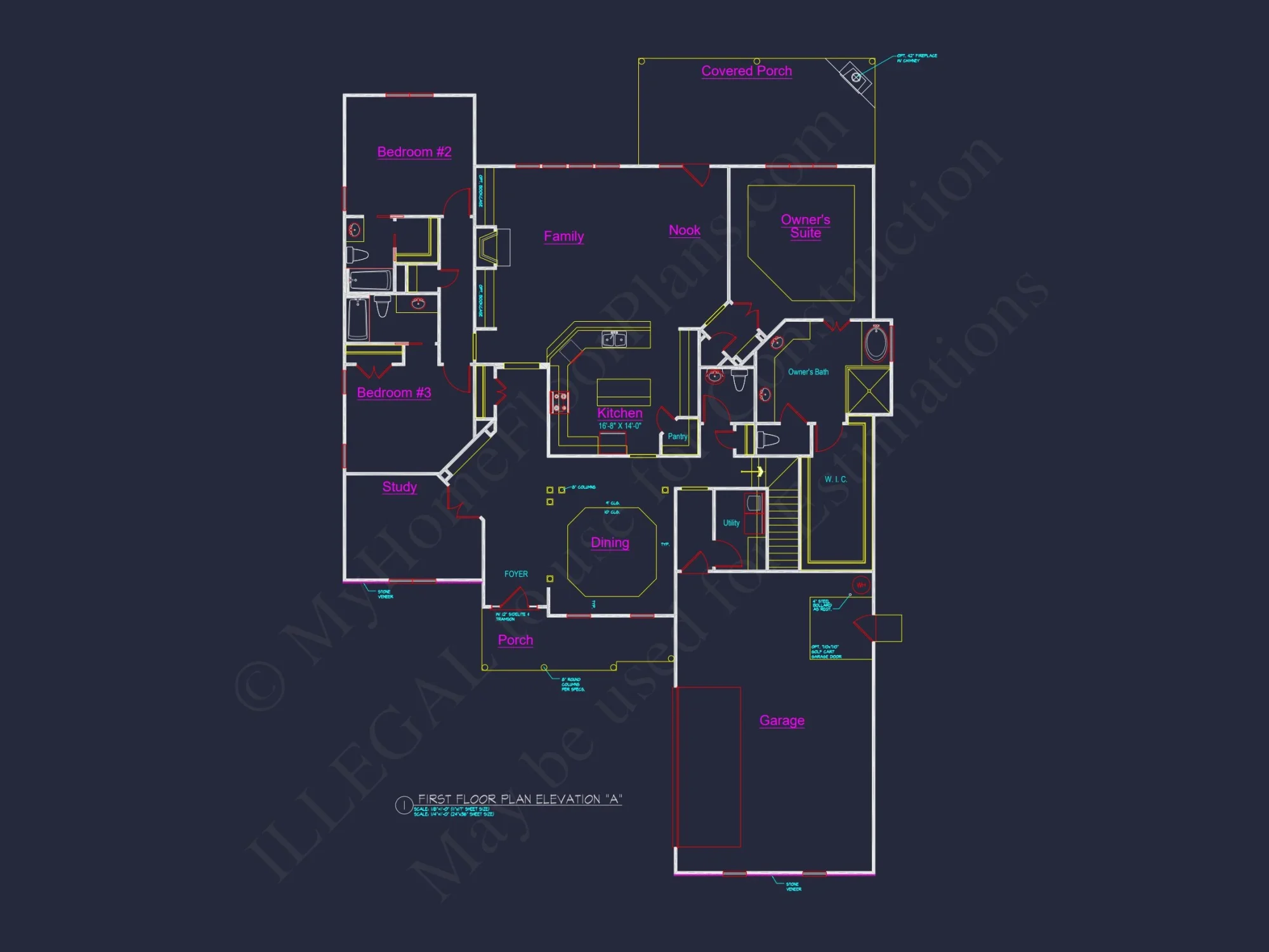 Modern 2-Story house Design with 3 Bedrooms and Garage – CAD Blueprint