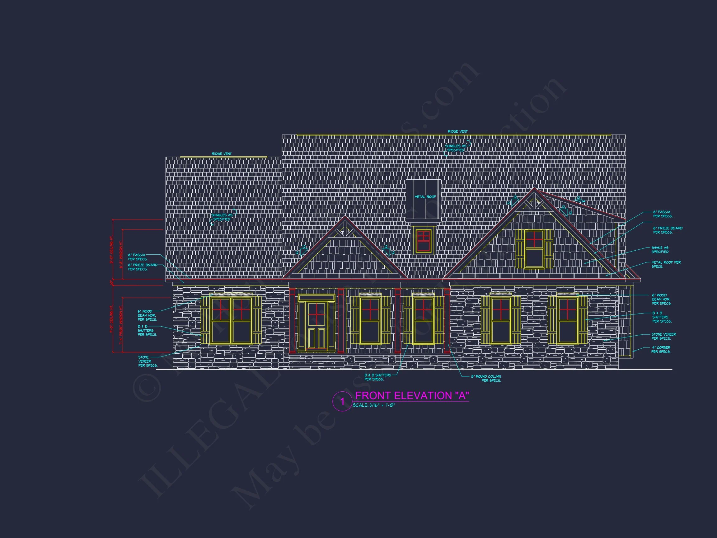 8-1319 HOUSE PLAN - Modern 2-Story House Design with 3 Bedrooms and Garage – CAD Blueprint 3 Modern 2-Story house Design with 3 Bedrooms and Garage – CAD Blueprint