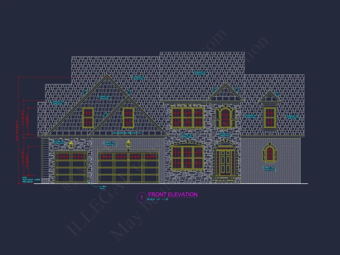 Stunning 2-Story house Plan with 4 Bedrooms & 3-Car Garage