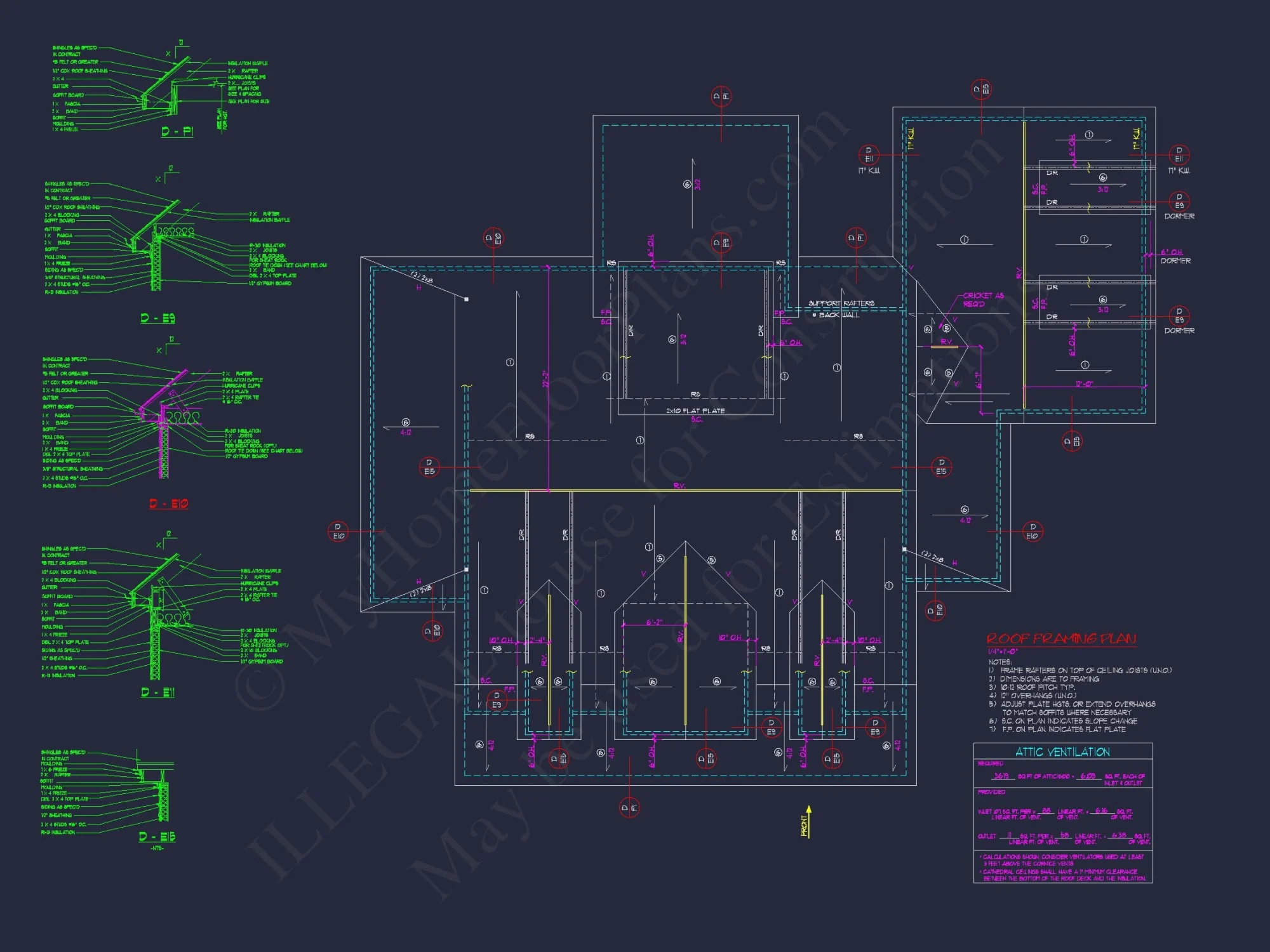 "Image of a two-story colonial-style elegant house plan with CAD designs"