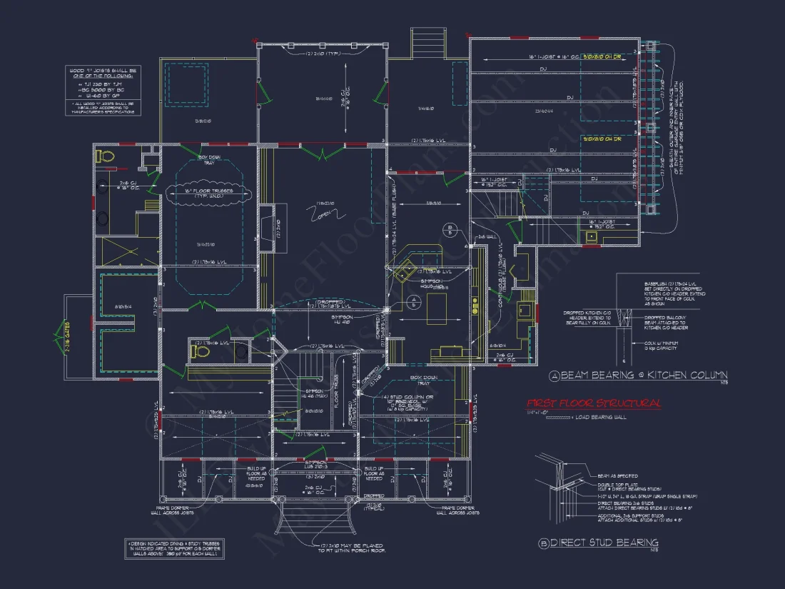 "Colonial style 2-story elegant house plan with CAD designs"