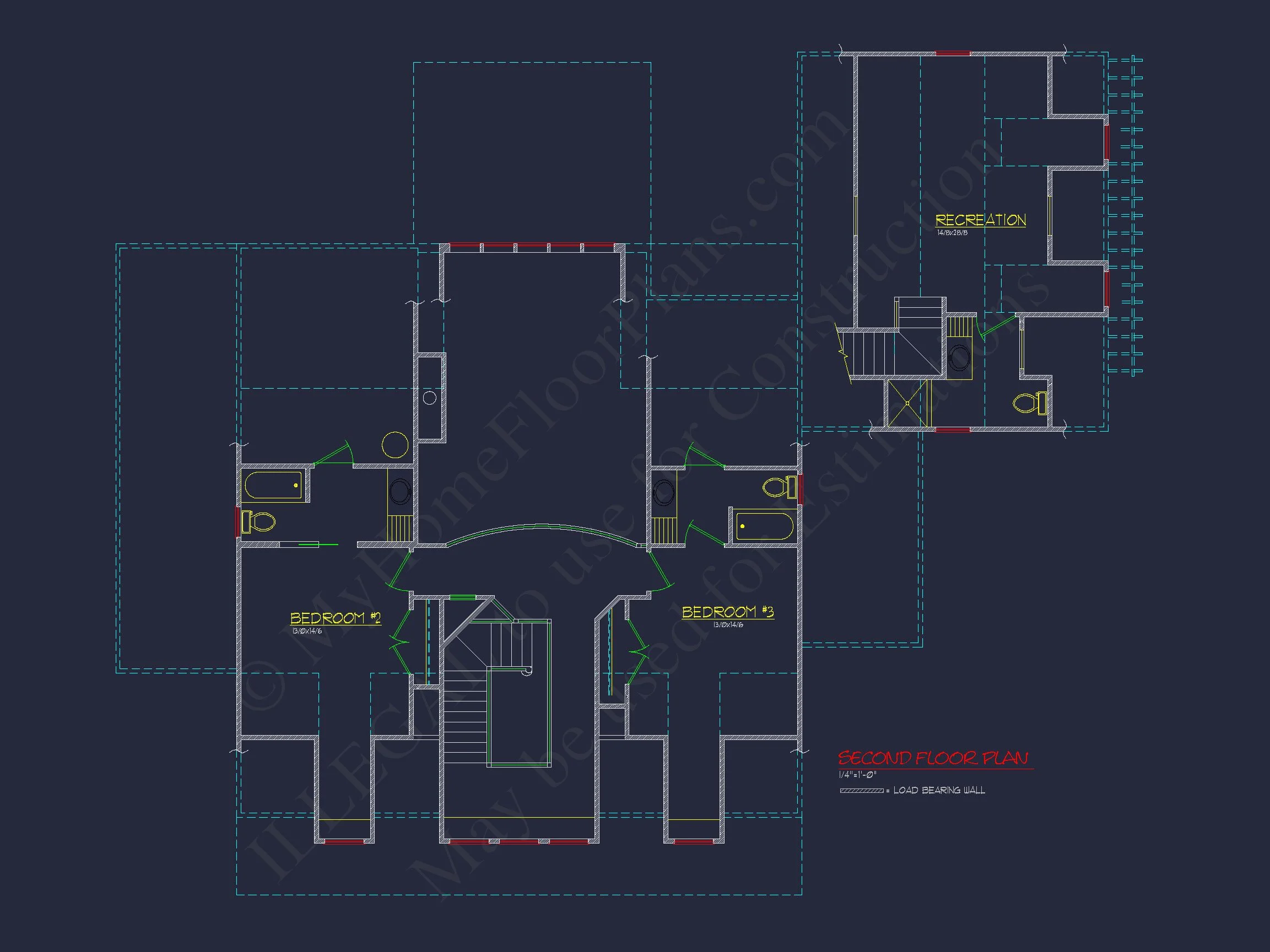 "Two-story colonial style elegant house plan with CAD designs"